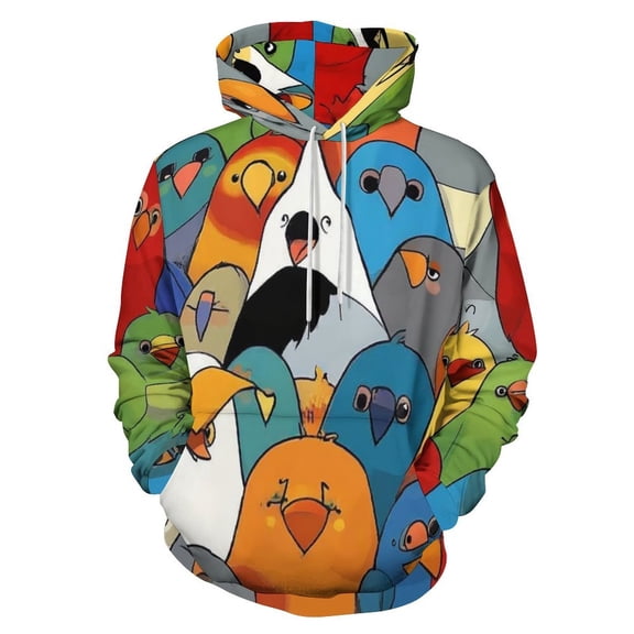 Colorful Birds Pattern_1 3D Print Hoodie Men Women Autumn Thin Pullover Sweatshirt Vintage Streetwear Tops
