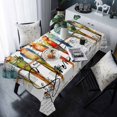 thumbnail image 1 of Colorful Birds Tablecloth Rectangle Table Cloths 54x108 , Waterproof Tablecloth Outdoor Table Cloth, Vintage Rustic Envelope Postmark Washable Table Cover for Kitchen Dining Party, 1 of 8