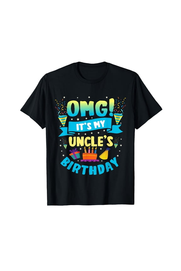 Colorful Birthday Celebration T-Shirt for Uncle's Special Day
