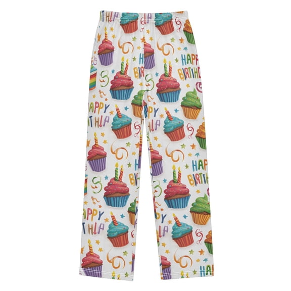Colorful Birthday Cupcakes Pajama Pants Soft and Lightweight Elastic Waistband Pajama Pants