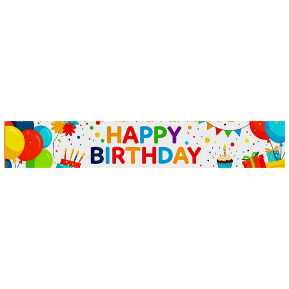 Colorful Birthday Party Banner with Balloons Cakes and Gifts Background Backdrop Happy Birthday Party Supplies Photography Props Decorations for Birthday Celebrations Events and Photo Booths