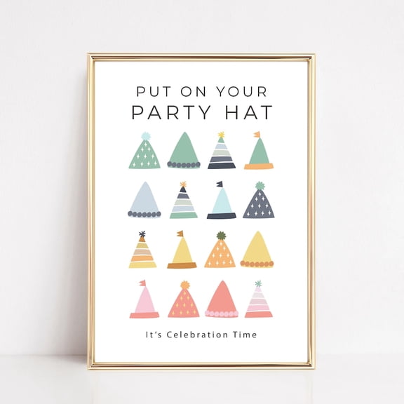 Colorful Birthday Wall Decor, Birthday Wall Art, Birthday Party Decorations, Birthday Party Decor, UNFRAMED PAPER POSTER, Home Decor, Vintage Gift, Living Room Dercor