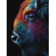 thumbnail image 1 of Colorful Bison Portrait Canvas Print Wall Art for Living Room Bedroom Office Den Dining Room, 1 of 8