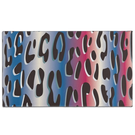 Colorful and Black Of Leopard Print Door Rugs,Washable Non Slip Door Mats Indoor,Decorative Door Mats,Entry Mat Indoor for Entrance,Bedroom,Kitchen,Bathroom,17"x30"