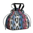 thumbnail image 1 of Colorful and Black Of Leopard Print Drawstring Lunch Bag Women - Drawstring Lunch Bag Insulated for Work Office - Stain-Resistant Large Lunchbags for Women with Multi-Pockets, 1 of 6