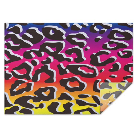 Colorful and Black Of Leopard Print Rectangle Tablecloth 60"x84",Waterproof Polyester Rectangle Table Cloth, Wipeable Spillproof Polyester Tablecloth for Dining, Camping, Indoor and Outdoor