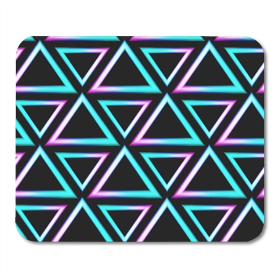 Colorful Black Neon Triangle Pattern Abstract Beauty Bright City Mousepad Mouse Pad Mouse Mat 9x10 inch
