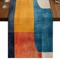Colorful Block 70 Inch Table Runner, Vintage Abstract Art Geometric ...
