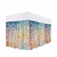 thumbnail image 1 of Colorful Block Art Stone Bed Skirt California King Size 16" Drop Oil Painting Texture Ruffled Wrap Around Bed Skirts Adjustable Elastic Bedskirt Dust Ruffle for California King Size Bed, 1 of 7