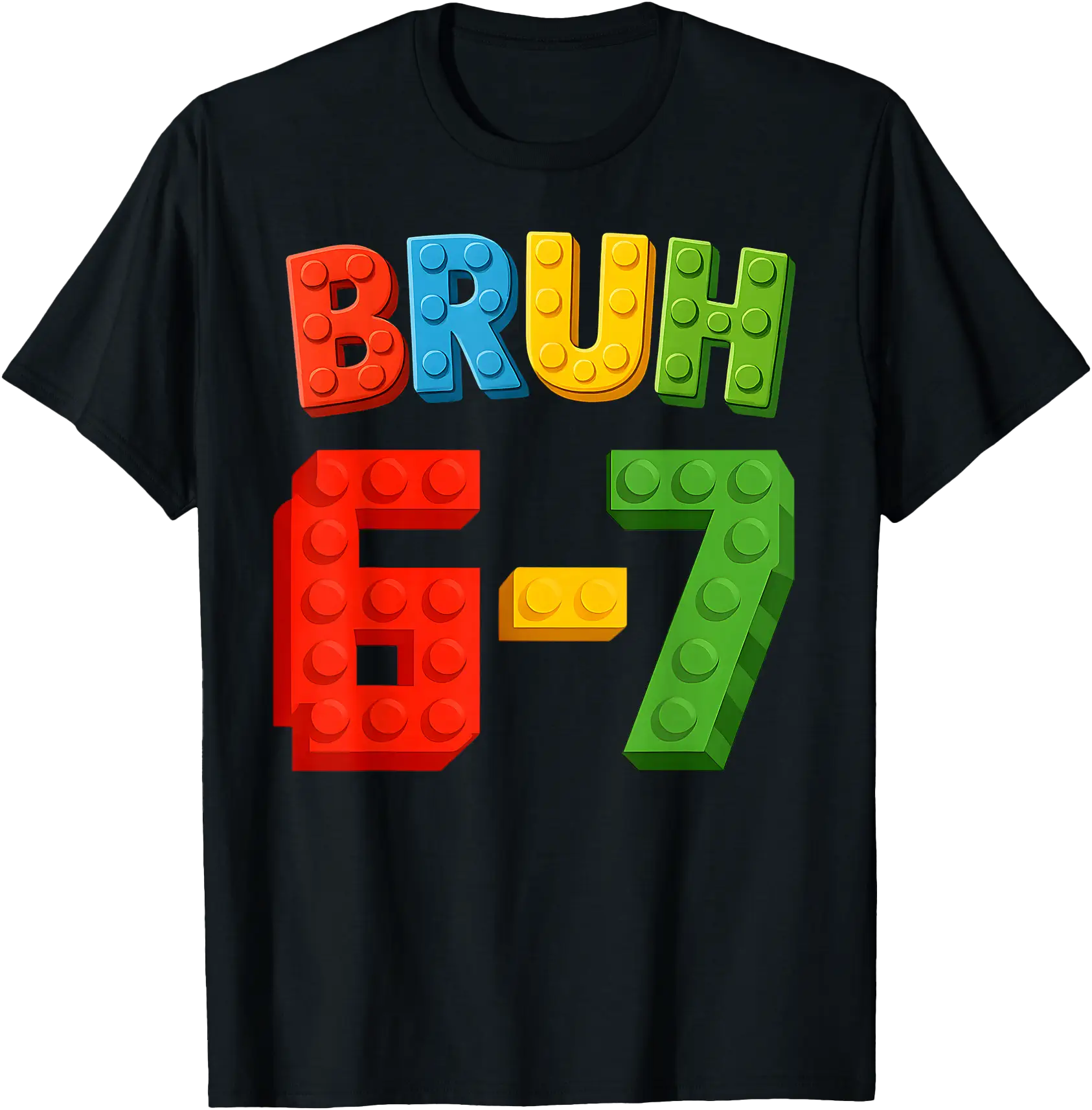 Colorful Block Letter BRUH 6-7 T-Shirt for Fun and Playful Style ...