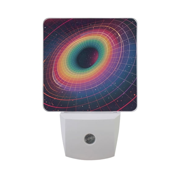 Colorful Block Swirl Night Light 2 Pack LED Nightlight Plug into Wall Dusk to Dawn Sensor Soft White