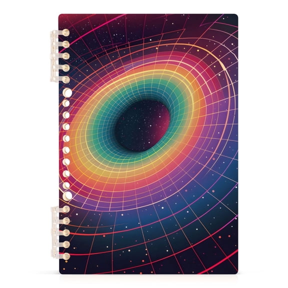 Colorful Block Swirl Notebooks 1-subject Journal 60 Sheets A5 College Ruled Paper Detachable Ring 8.3"x5.7"