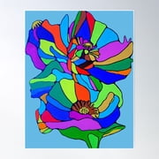 Colorful Bloom Explosion, Vibrant Floral Art Print Poster Wall Art, Modern Wall Decor For Living Room Bedroom, 8x12 UNFRAMED