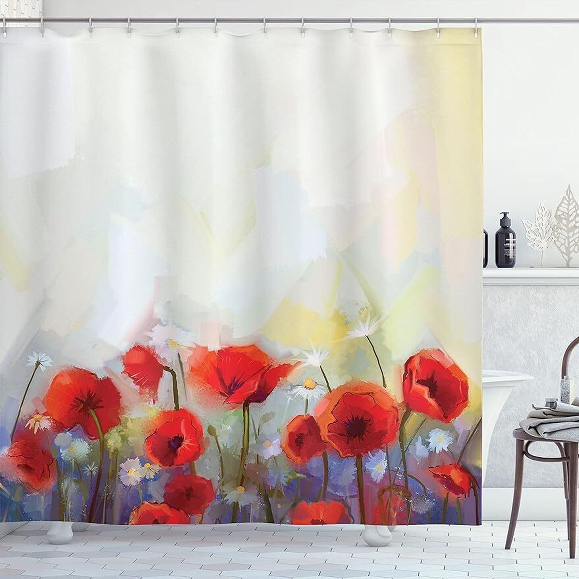 Colorful Blooms Elevate Your Bathroom Decor with a Vibrant Shower