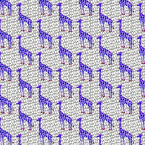 Colorful Blue Giraffes Pattern Premium Roll Gift Wrap Wrapping Paper