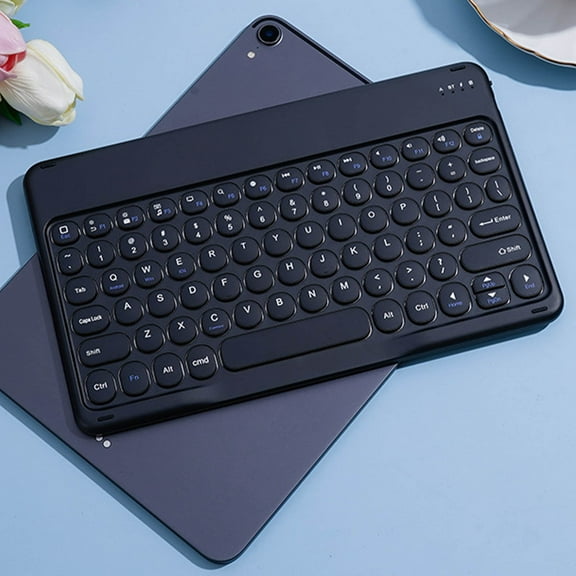 Colorful Bluetooth Keyboard, Portable Wireless Mini Keyboard, Compact Slim Typewriter Style Keyboard for iPad iPhone Android and Windows Laptop