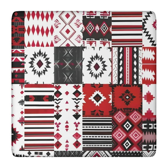 Colorful Bohemian Design Square Tablecloth 36x36 Inch Elastic Fitted Cover for Card Table Outdoor Patio Kitchen Use