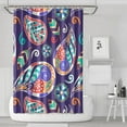 thumbnail image 1 of Colorful Bohemian Floral Curtain 72x72 Inches, Quick-Dry Polyester with Hooks, Vintage Paisley Artistic Design for Bathrooms, 1 of 5