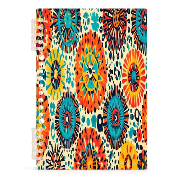 Colorful Bohemian Geometry Notebooks 1-subject Journal 60 Sheets A5 College Ruled Paper Detachable Ring 8.3"x5.7"