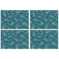 thumbnail image 1 of Colorful Bohemian Paisley Placemats Set of 4, Flax Heat Resistant Wrinkle Free Linen Table Mats with Vintage Floral Pattern and Artistic Chic Ethnic Decorative Design, 1 of 6