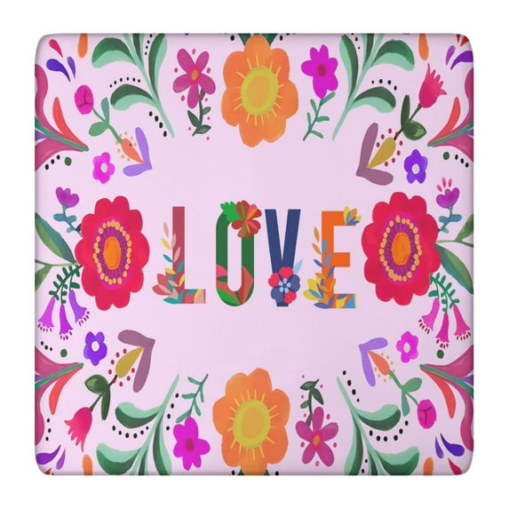 Colorful Bohemian Print Elastic Tablecloth with Fitted Hem for 36x36 Inch Tables Party Decor and Everyday Use