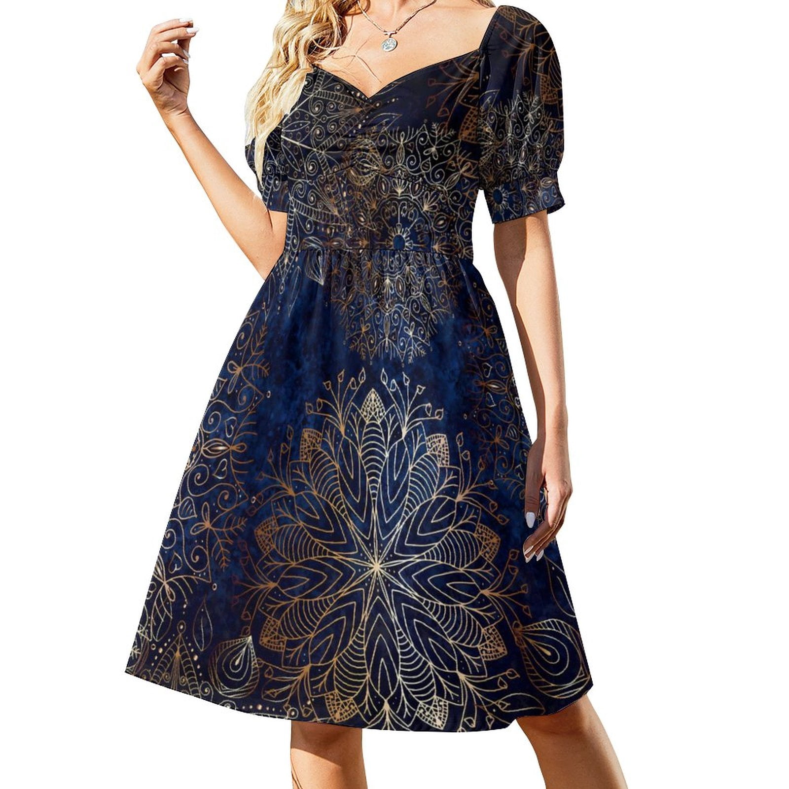 Colorful Bohemian Style Dress Abstract Floral Retro Dresses Women Short ...