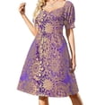 thumbnail image 1 of Colorful Bohemian Style Dress Abstract Floral Retro Dresses Women Short Sleeve Stylish Casual Dress V Neck Oversize Vestidos, 1 of 7