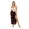 thumbnail image 1 of Colorful Bohemian Style Hibiscus Printed Beach Wrap Sarong With Fringe, Red Hibiscus, Size: One Size, Uluwatu Style, 1 of 5