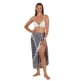 thumbnail image 1 of Colorful Bohemian Style Mandala Printed Beach Wrap Sarong With Fringe, Mandala Blue and White, Size: One Size, Uluwatu Style, 1 of 5