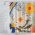 thumbnail image 1 of Colorful Boho Bathroom Shower Curtain Pink Floral Sun Abstract White Spots Shower Curtain Aesthetics Art Decor Washable Polyester Durable Fabric Shower Curtain with Hooks, 72x84 Inch, 1 of 6