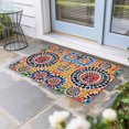 thumbnail image 1 of Colorful Boho Door Mat Indoor Outdoor, Watercolor Abstract Geometric Non Slip Welcome Mat with Rubber Backing, Absorbent Fabric Front Door Mats Entryway Rug for Home Patio Entrance 20"x31.5", 1 of 9