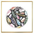 thumbnail image 1 of Colorful Boho Feathers In Circle Shape 30 in x 30 in Framed Painting Canvas Art Print, by Designart, 1 of 5