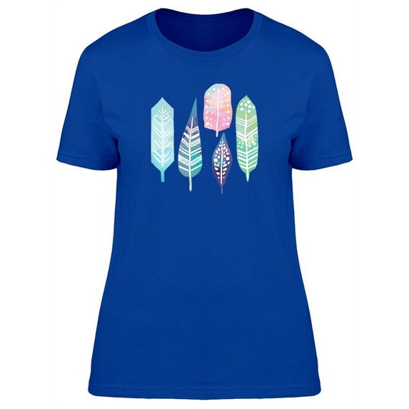 Colorful Boho Feathers T-Shirt Women -Image by Shutterstock, Female XX-Large