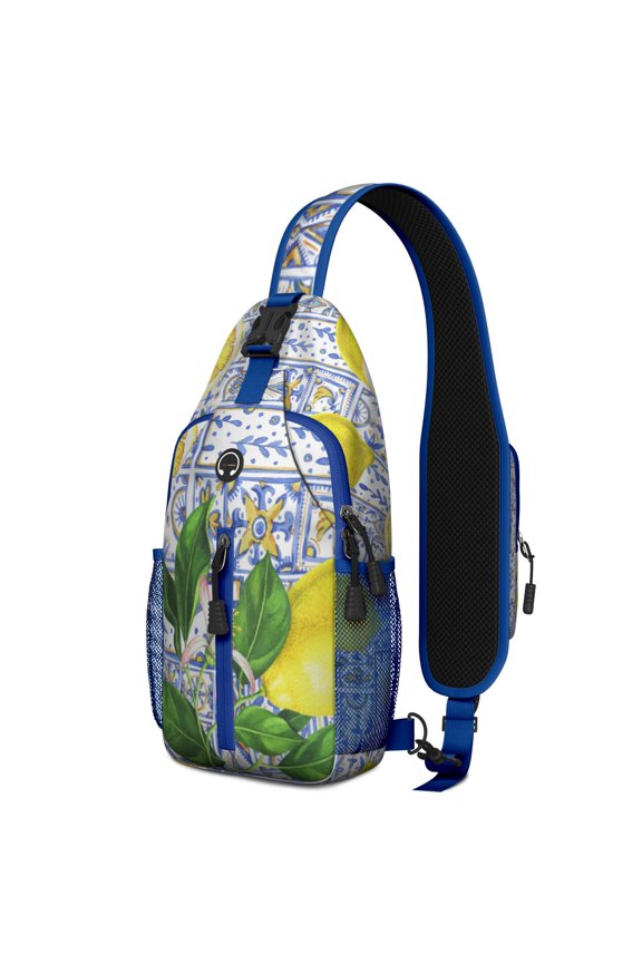 Colorful Boho Floral Sling Backpack – Durable Water-Resistant Crossbody Backpack with Tropical Flowers, Palm Leaf, and Monstera Designs for Outdoor Use