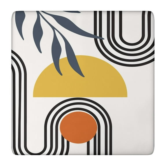 Colorful Boho Floral Square Tablecloth 36x36 Inch with Elastic Hem for Table Protection