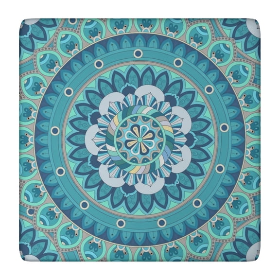 Colorful Boho Floral Square Tablecloth 36x36 Inch with Elastic Hem for Table Protection