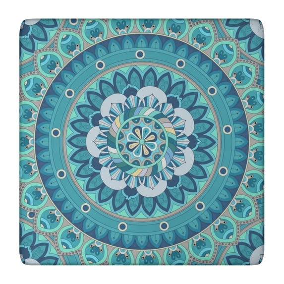 Colorful Boho Floral Square Tablecloth 36x36 Inch with Elastic Hem for Table Protection
