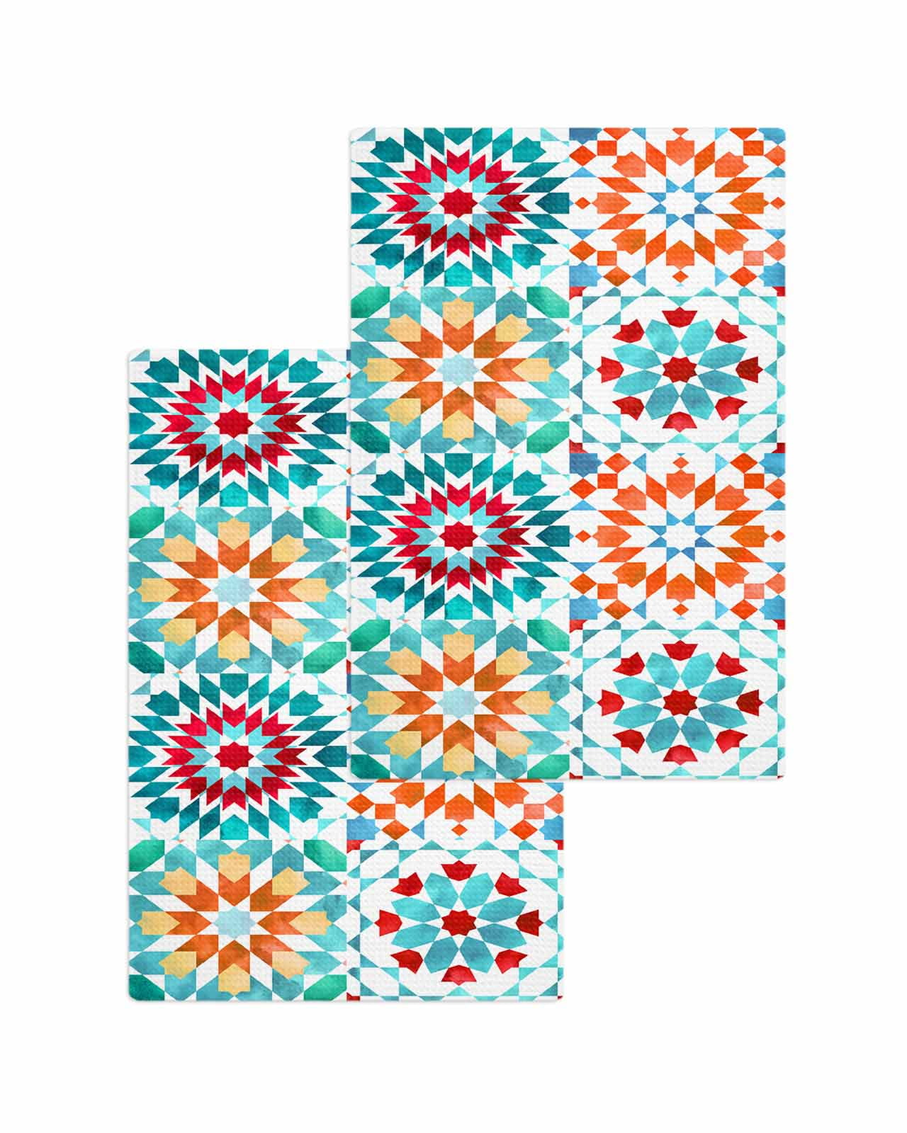 Colorful Boho Geometric Kitchen Dish Towels for Drying Dishes Set of 2 ...