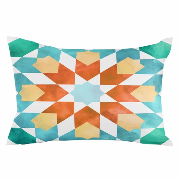 Colorful Boho Geometric Throw Pillow Cover 16 x 24 Inch Decorative Pillow Cover Modern Abstract Ethnic Pattern Lumbar Pillowcase Seasonal Rectangle Cushion Case for Couch Sofa Bed Living Room