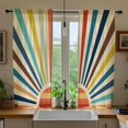 thumbnail image 1 of Colorful Boho Kitchen Curtains Retro Sun Rainbow Bathroom Curtains Funky Vintage Colored 70S Cute Cafe Small Bedroom Short Fabric Window Treatment Drapes 26x36 Inch, 1 of 6
