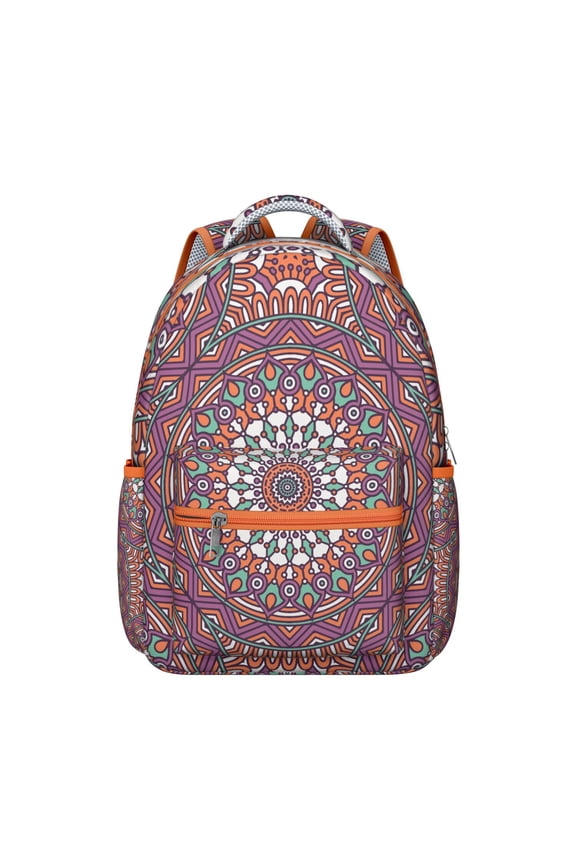 Colorful Boho Mandala School Backpack Durable Students’s Backpack with Vintage Ethnic Style and Psychedelic Mandala Art for Travel and Daily Activities