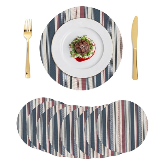Colorful Boho Round Placemats Set of 8 Vintage Farmhouse Red Blue ...