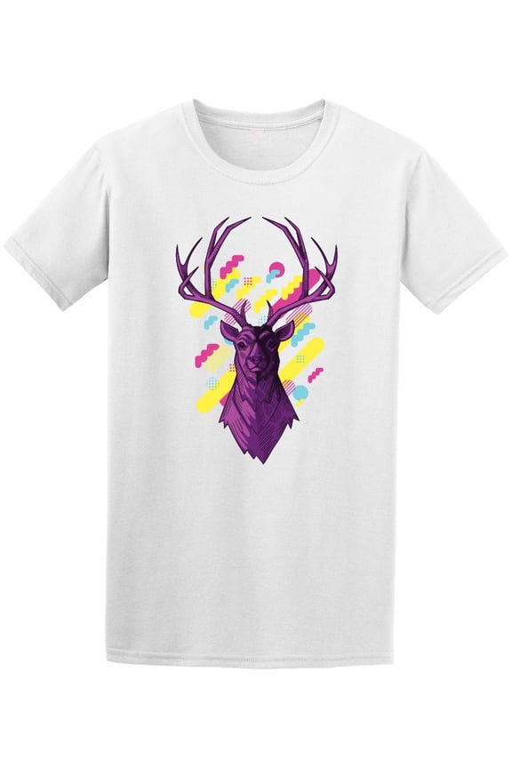 Colorful Boho Style Deer Head Colors Tee Men's -Image by Shutterstock