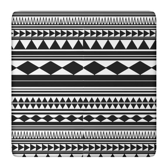 Colorful Boho Style Square Table Cover 36x36 Inch, Stretch Elastic Hem Fits Most Card Tables, Wrinkle Resistant Fabric for Kitchen Use