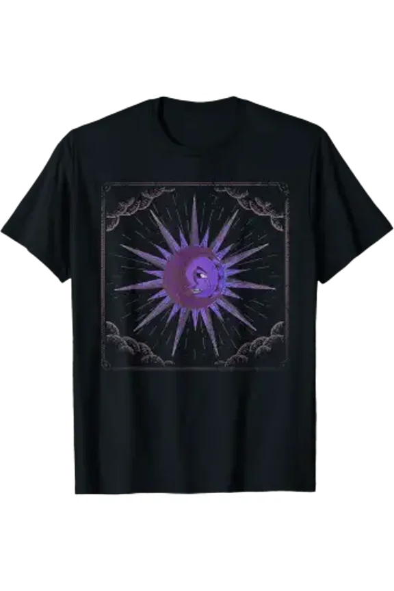 Colorful Boho Sun Moon Moth Celestial Bodies Astrology T-Shirt