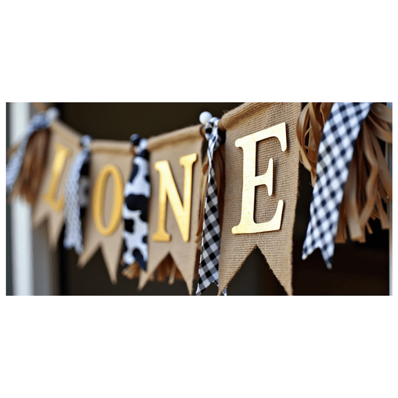 Colorful Bold One Letter Banner with Patterned Backdrop and Pom Pom Decorations for First Birthday Party Photography Props Party Supplies Decorations Background Backdrop