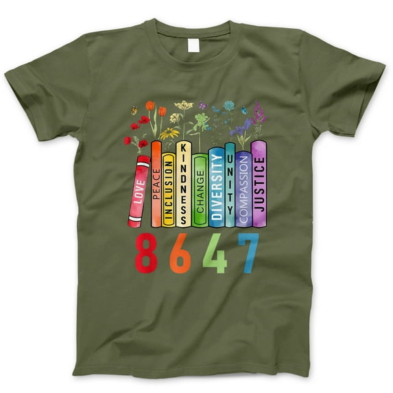 Colorful Book Lover T-Shirt – Floral Book Stack Graphic Tee for Readers, Unisex Casual Reading Shirt