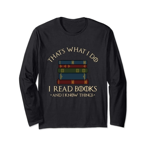 Colorful Book Stack Long Sleeve T-Shirt for Book Lovers and Readers