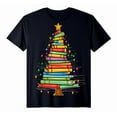thumbnail image 1 of Colorful Books Christmas Tree Men's T-Shirt - Literary Holiday Joy, 1 of 5