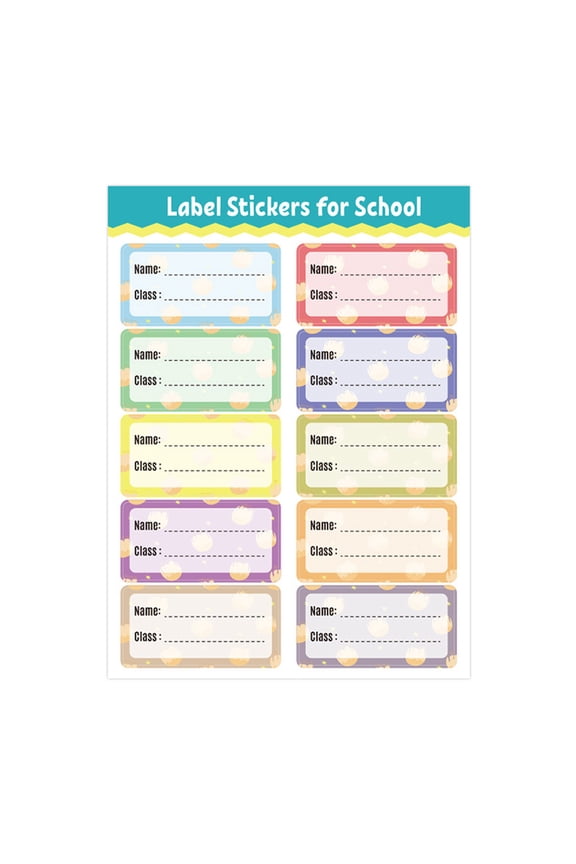 Colorful Border Name Label Stickers, Waterproof and Tear-Resistant Name Tags for Personalized Bento Boxes, Books, and Bottles